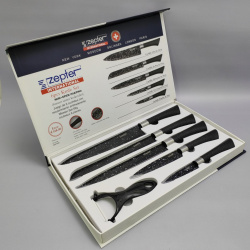 Набор кухонных ножей из нержавеющей стали 6 предметов Zeptef/ Подарочная упаковка