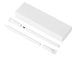 Подарочный набор «Recycled Duo» c шариковой ручкой и вечным карандашом из переработанной бумаги, Цвет белый