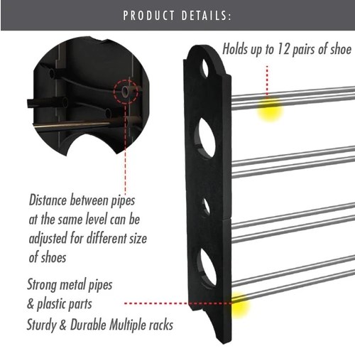 Полка - шкаф (органайзер) для хранения обуви 4 Tier Shoe  Rack (Шу Рек 4 полки)