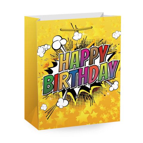 Пакет подарочный (1 штука) 33х13х45 см (XL), "Birthday Collection", ассорти, фольга, ЗОЛОТАЯ СКАЗКА, 700826