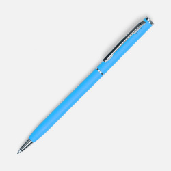 Ручка шариковая Hotel Chrome, ver.2, матовая голубая, 13х0,7 см