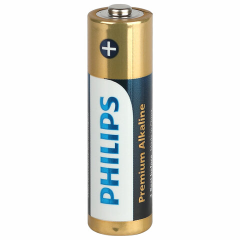 Батарейки алкалиновые "пальчиковые" КОМПЛЕКТ 4 шт., PHILIPS Premium Alkaline, АА (LR6, 24А), блистер, Б0062753