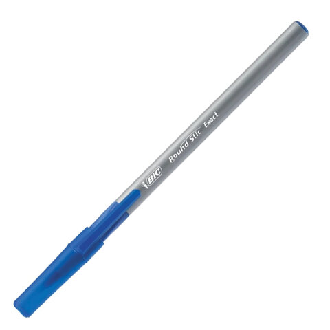 Ручки шариковые с грипом BIC "Round Stic Exact", НАБОР 6+2 шт., СИНИЕ, линия письма 0,28 мм, блистер, 932862