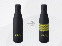 Вакуумная термобутылка «Vacuum bottle C1», soft touch,  с УФ-печатью, Цвет черный