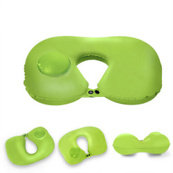 Надувная подушка в путешествия для шеи со встроенной помпой для надувания Travel Neck Pilows Inflata