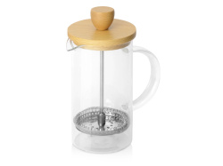 Френч-пресс с деревянной крышкой «Downtime», Цвет прозрачный/натуральный