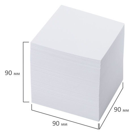 Блок для записей ОФИСМАГ в подставке прозрачной, куб 9х9х9 см, белый, белизна 95-98%, 127798