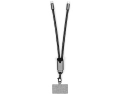 Ремешок-держатель для телефона с зарядным кабелем USB-C - USB-C «Lany Wristband Charge Eco», Цвет серый