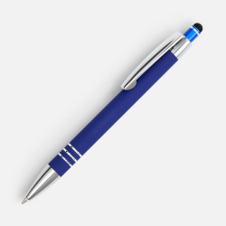 Ручка шариковая Sansen Soft Touch со стилусом, синяя, 13,9х1,1 см