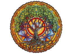 Деревянный пазл мандала «Дерево жизни», Цвет разноцветный