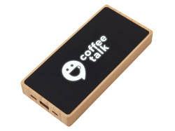 Внешний аккумулятор с подсветкой лого и солнечной панелью «Reedia S1», 10000 mAh, Цвет черный/натуральный