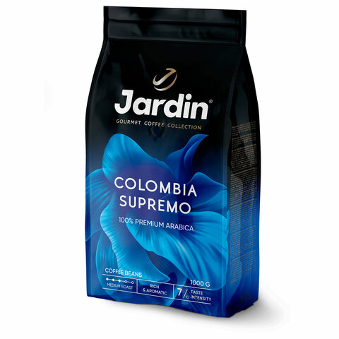 Кофе в зернах JARDIN "Colombia Supremo" 1 кг, арабика 100%, 0605-8