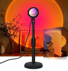 Светодиодная лампа с проекцией заката Sunset Lamp для Tik-Tok 16 цветов c пультом дистанционного управления 5W