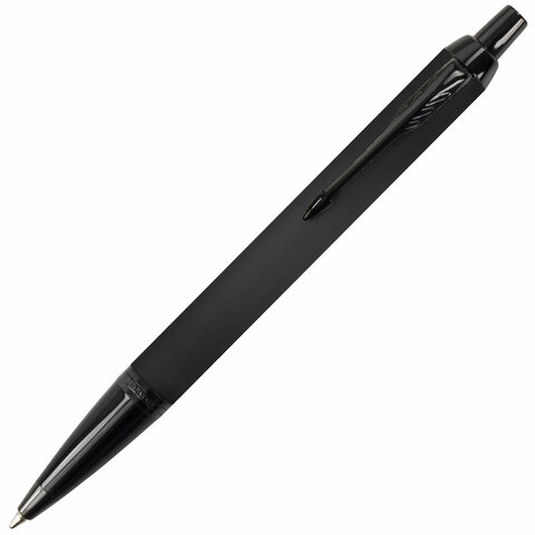 Ручка шариковая PARKER "IM Achromatic Black BT", черный матовый, нержавеющая сталь, синяя, 2127618