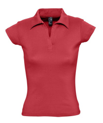 Рубашка поло женская без пуговиц Pretty 220, красная, S–XL