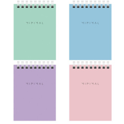 Блокнот МАЛЫЙ ФОРМАТ А7, 75х105 мм, 40 л., гребень, картон, клетка, BRAUBERG "Minimal Pastel", 116431