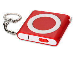 Брелок-рулетка с фонариком «Книга», 1м, Размер 1м, Цвет красный/белый/серебристый