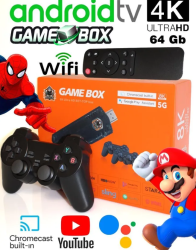Игровая консоль+ Android TV GAME BOX 8K UltraHD 5G (2 джойстика)