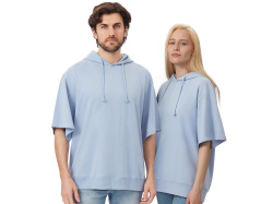 Худи оверсайз с коротким рукавом «Warsaw» унисекс, Размер XL-2XL, Цвет небесно-голубой