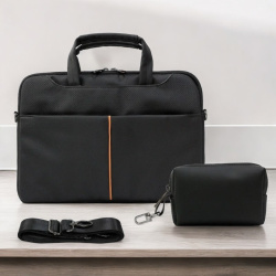 Сумка для ноутбука SDN04 15.6'' Черная с дополнительной сумкой / Практичная и качественная