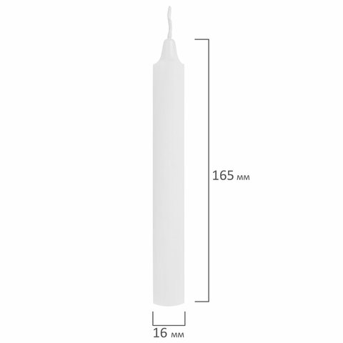 Свечи хозяйственные Standard, до 5 часов, КОМПЛЕКТ 6 шт., H=165 мм, D=16 мм, в пленке, LAIMA, 609205