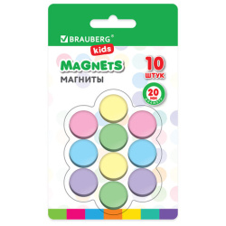 Магниты 20 мм, НАБОР 10 шт., "MACAROONS", BRAUBERG KIDS, блистер, 272520