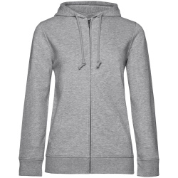 Толстовка на молнии с капюшоном женская BNC Inspire (Organic), серый меланж, XS–XXL