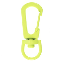 Застежка-карабин Snap Hook, S, желтый неон, 1х3,5 см