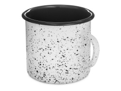 Кружка эмалированная «Retro», Цвет белый, черный