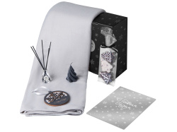 Подарочный набор «Re:Home» с пледом, свечой и диффузором, Цвет серый