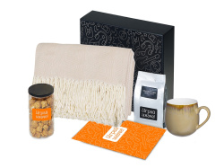 Подарочный набор «Re:y. Haven»  с пледом, кружкой и чаем, Цвет бежевый