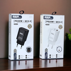 Сетевое зарядное устройство MRM XQ45 PD20W + QC3.0 5V/3.1A, 1USB, черный и белый цвет