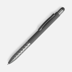 Ручка шариковая Digit Soft Touch со стилусом, серая, 14,5х1 см