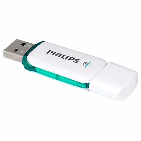 Флеш-диск 8 GB PHILIPS SNOW, разъем USB 3.0, зеленый, FM08FD75B/97