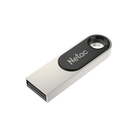 Флеш-диск 64 GB NETAC U278, USB 2.0, металлический корпус, серебристый/черный, NT03U278N-064G-20PN