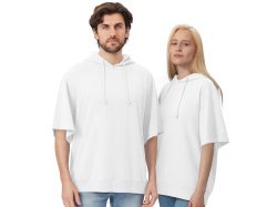 Худи оверсайз с коротким рукавом «Warsaw» унисекс, Размер XL-2XL, Цвет белый