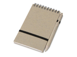 Блокнот «Toledo S» с шариковой ручкой из пшеницы и пластика, Размер В7, Цвет бежевый