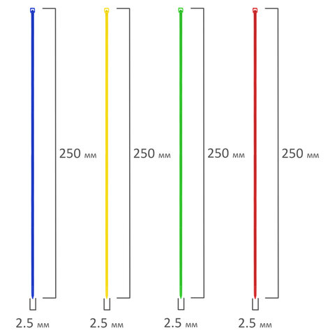 Стяжки (хомуты) нейлоновые сверхпрочные ЦВЕТНЫЕ в тубе 2,5х200 мм, КОМПЛЕКТ 200 шт., SONNEN, 607925