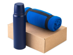 Подарочный набор с термосом и пледом «Serenity», Цвет синий