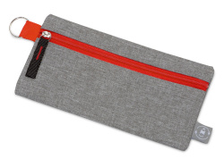 Пенал «Holder» из переработанного полиэстера RPET, Цвет серый/красный