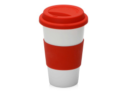 Фарфоровая кружка с двойными стенками «Toronto», Цвет белый/красный