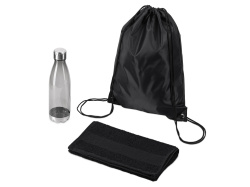 Спортивный набор с бутылкой и полотенцем «Beginner», Цвет черный