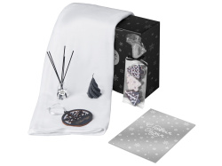 Подарочный набор «Re:Home» с пледом, свечой и диффузором, Цвет белый