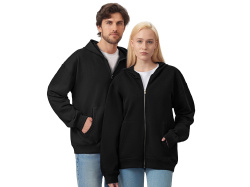 Толстовка оверсайз с капюшоном на молнии «Monaco», Размер XL-2XL, Цвет черный