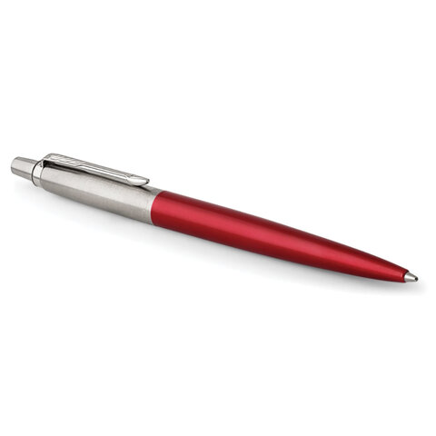 Ручка шариковая PARKER "Jotter Core Kensington Red CT", корпус красный, детали хром, синяя, 1953187