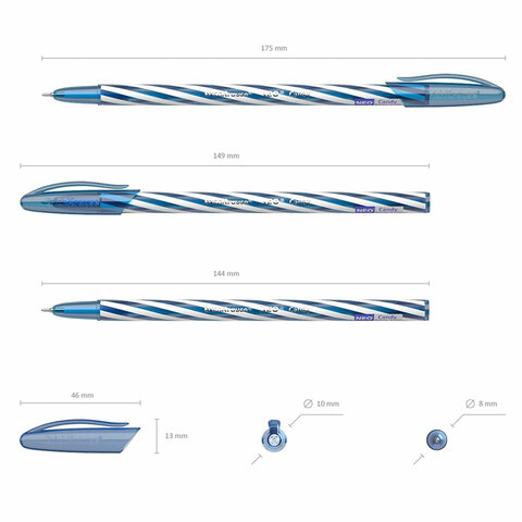 Ручка шариковая масляная ERICH KRAUSE "Candy", СИНЯЯ, корпус ассорти, узел 0,5 мм, линия письма 0,26 мм, 47550