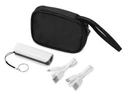 Подарочный набор с повербанком «Nathom», Цвет черный, белый