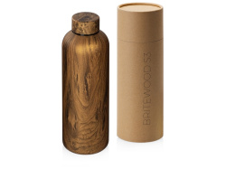 Вакуумная термобутылка «Britewood S3», 500 мл, крафтовый тубус, Цвет дерево