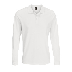Рубашка поло с длинным рукавом Prime LSL, белая, XS–5XL