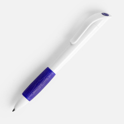 Ручка шариковая Grip, белая (молочная) с синим, 13,2х1,1 см